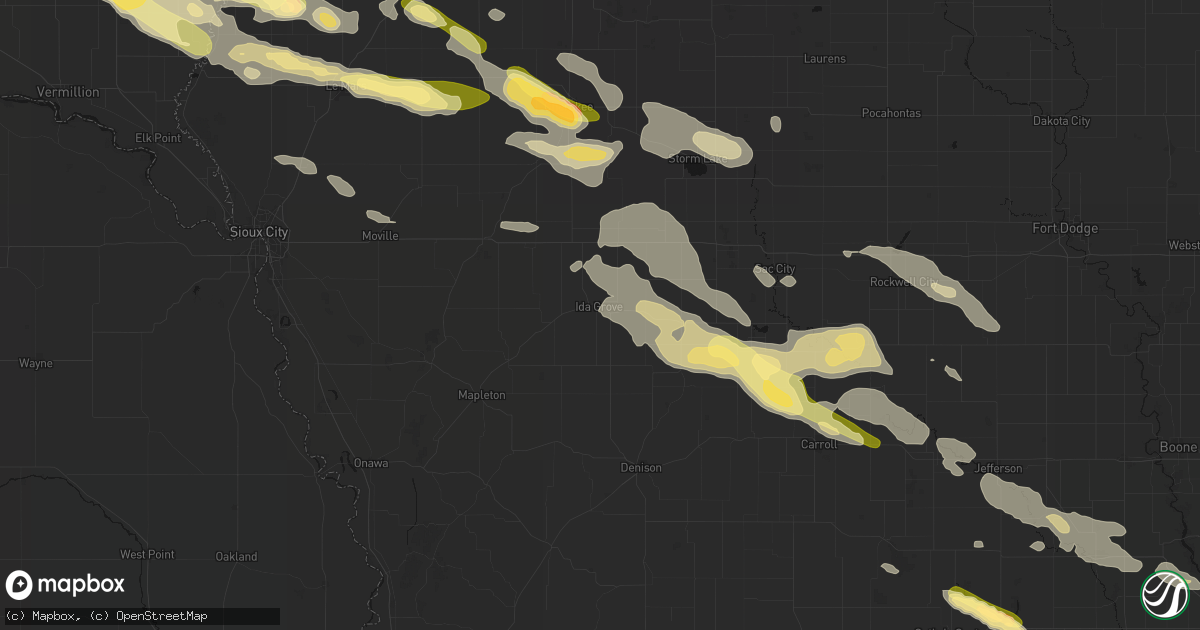 Hail map in Ida Grove, IA on October 8, 2026