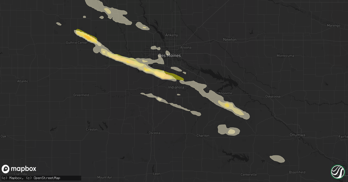 Hail map in Indianola, IA on October 8, 2026