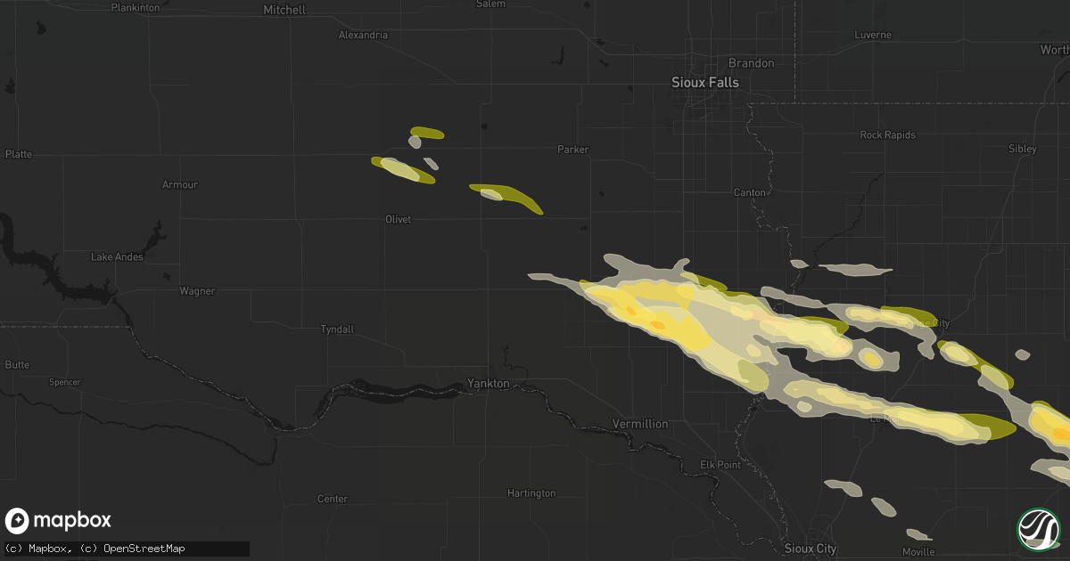 Hail map in Irene, SD on October 8, 2026