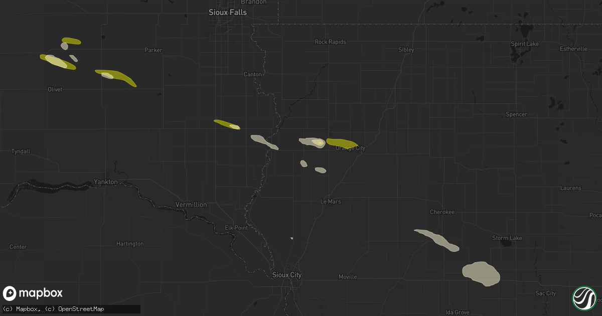 Hail map in Ireton, IA on October 8, 2026
