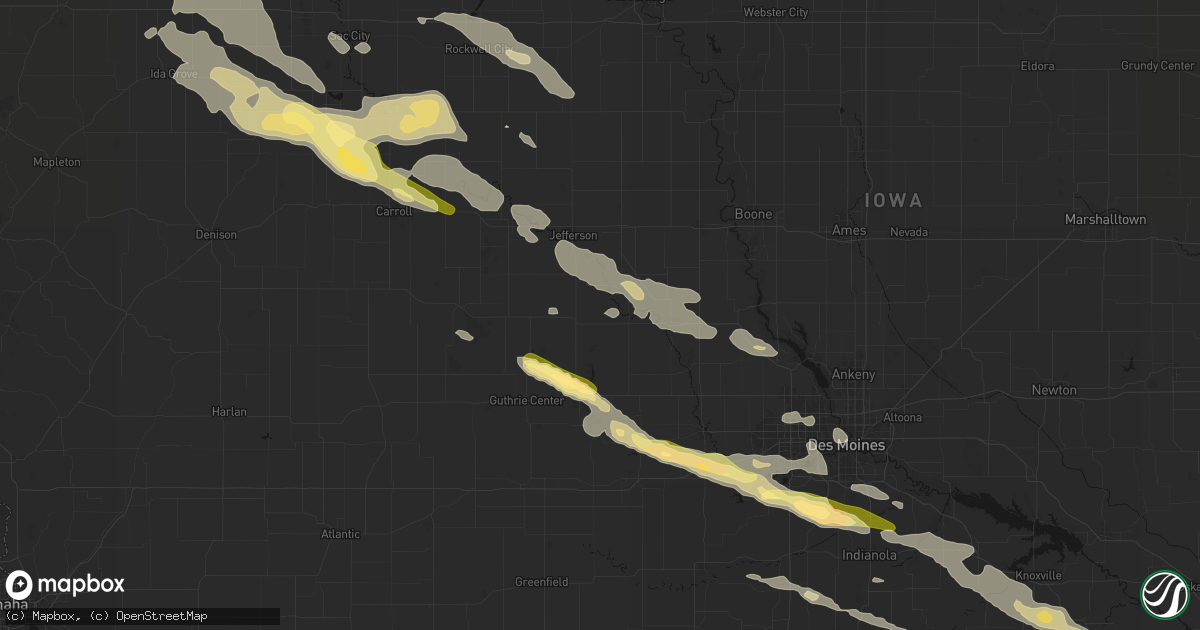 Hail map in Jamaica, IA on October 8, 2026
