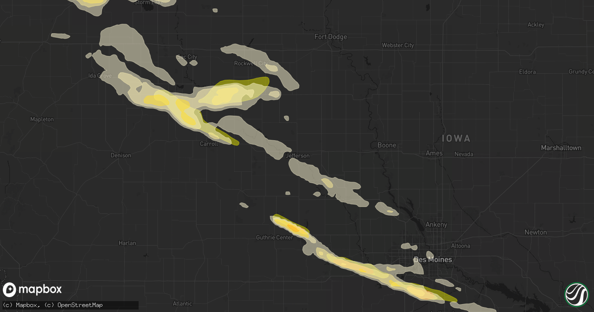 Hail map in Jefferson, IA on October 8, 2026