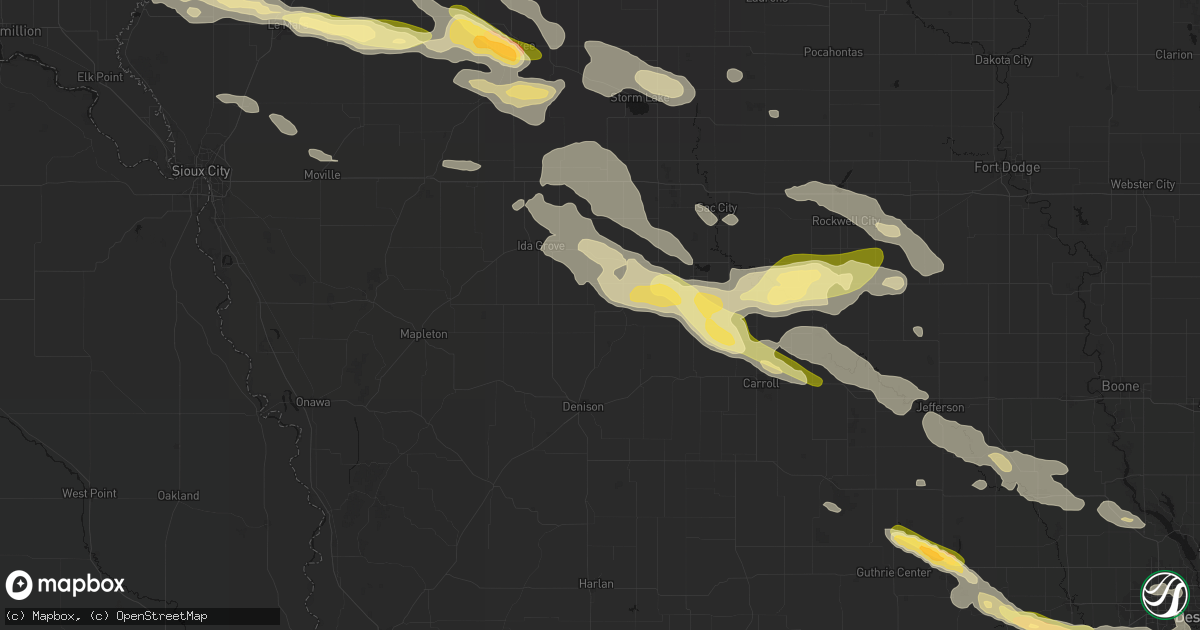 Hail map in Kiron, IA on October 8, 2026