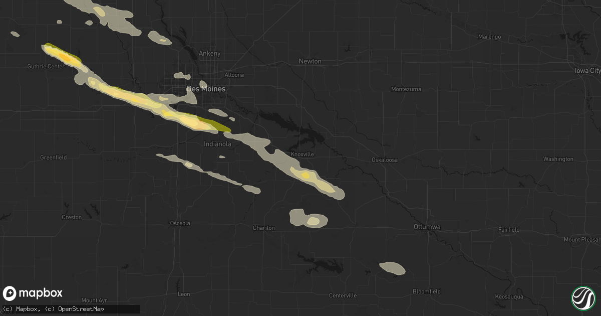 Hail map in Knoxville, IA on October 8, 2026