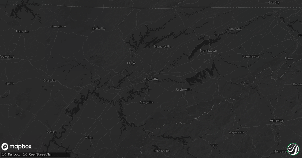 Hail map in Knoxville, TN on October 8, 2026