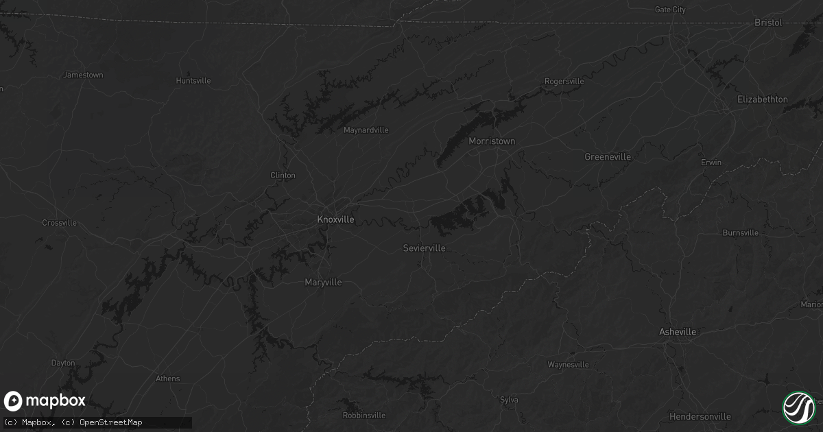 Hail map in Kodak, TN on October 8, 2026
