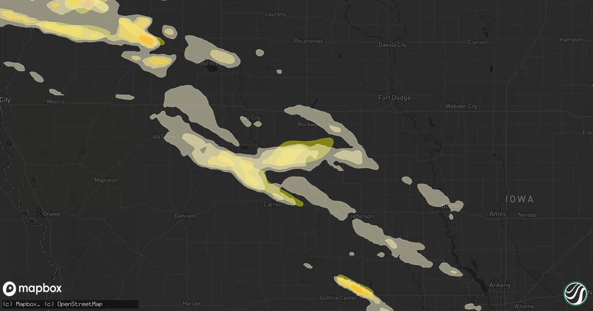 Hail map in Lake City, IA on October 8, 2026