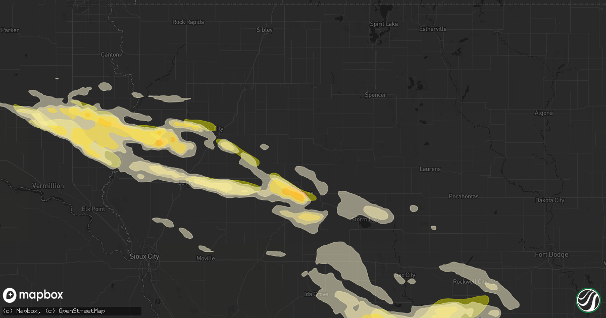 Hail map in Larrabee, IA on October 8, 2026
