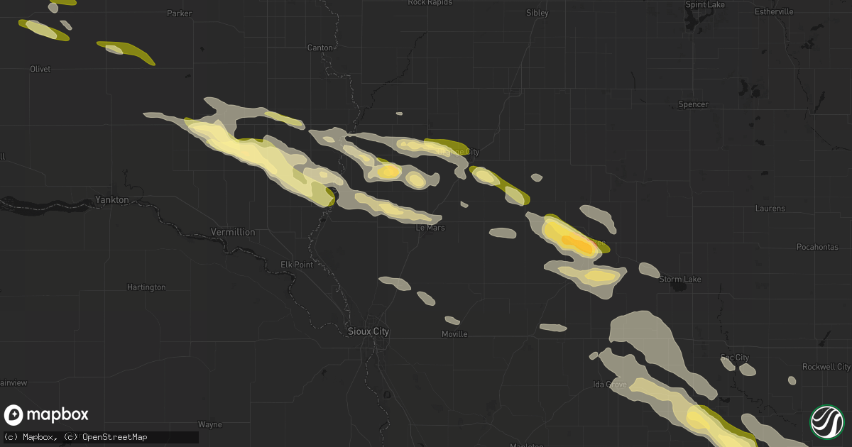Hail map in Le Mars, IA on October 8, 2026