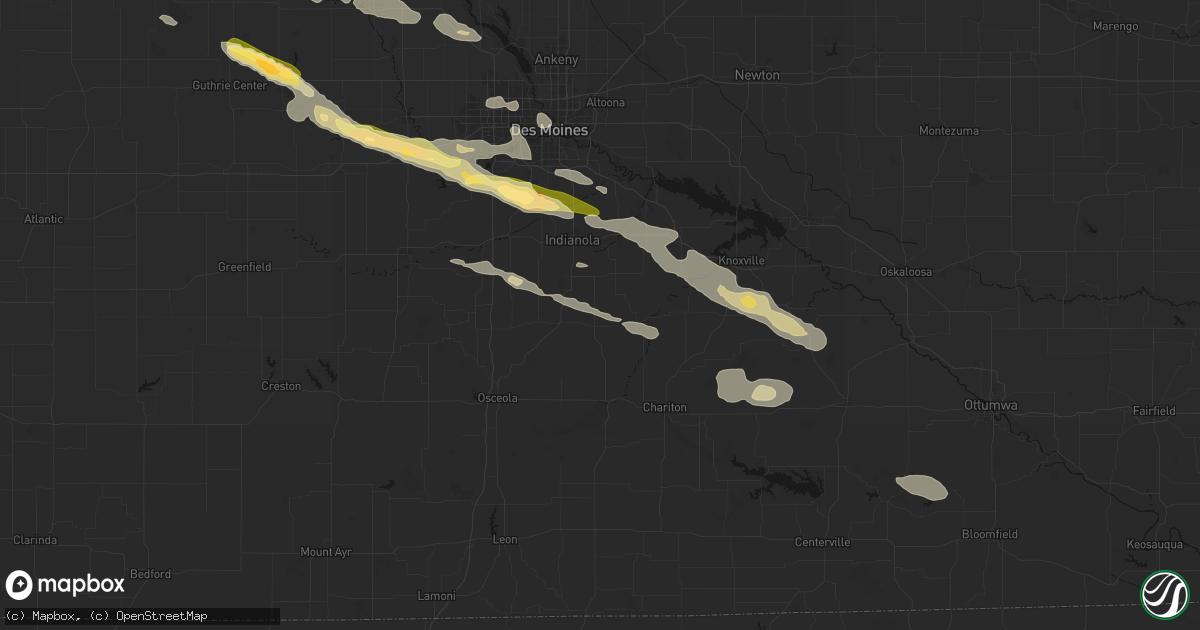 Hail map in Liberty Center, IA on October 8, 2026