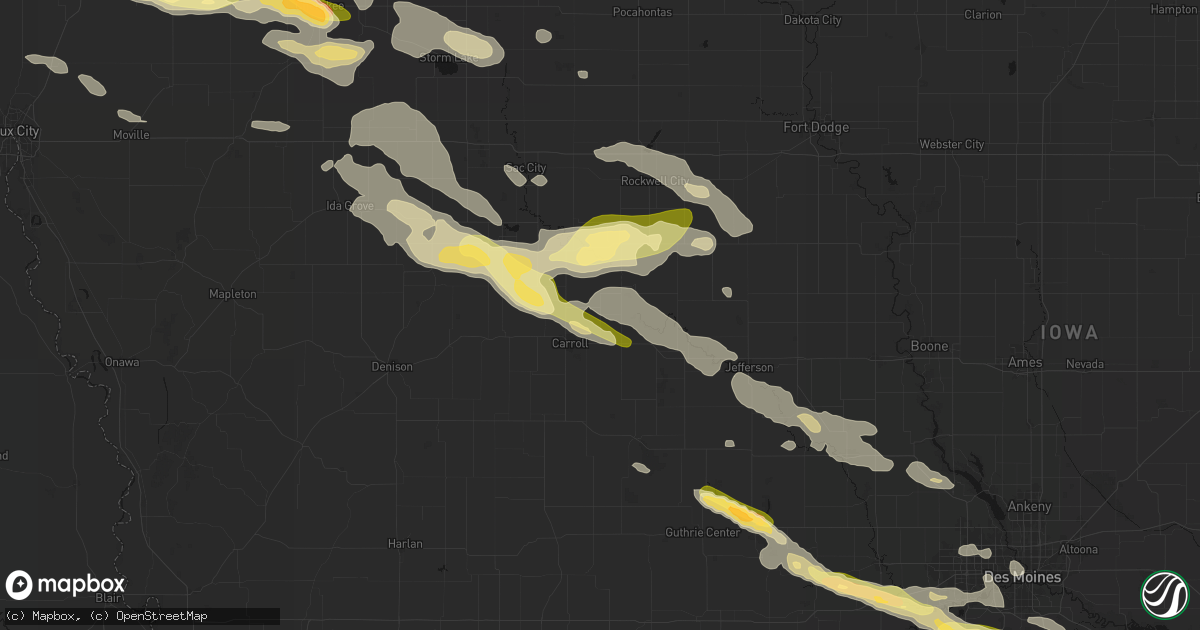 Hail map in Lidderdale, IA on October 8, 2026