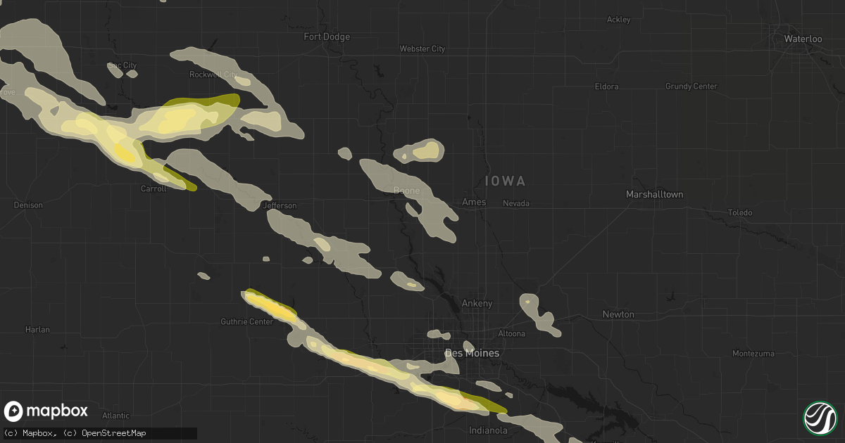 Hail map in Luther, IA on October 8, 2026