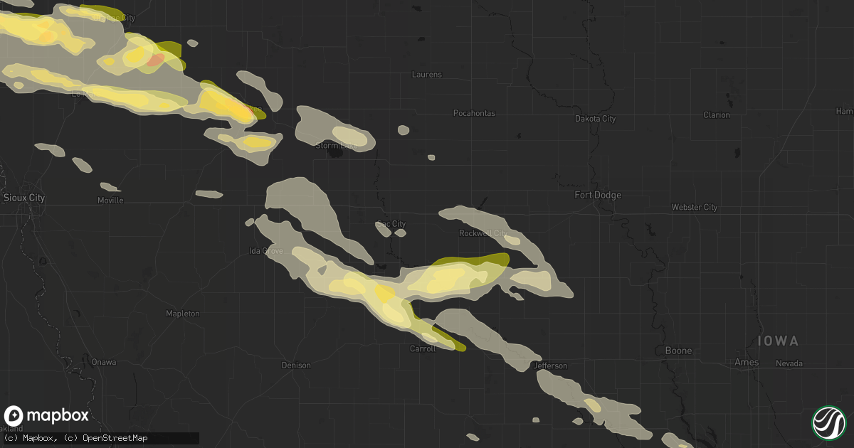Hail map in Lytton, IA on October 8, 2026