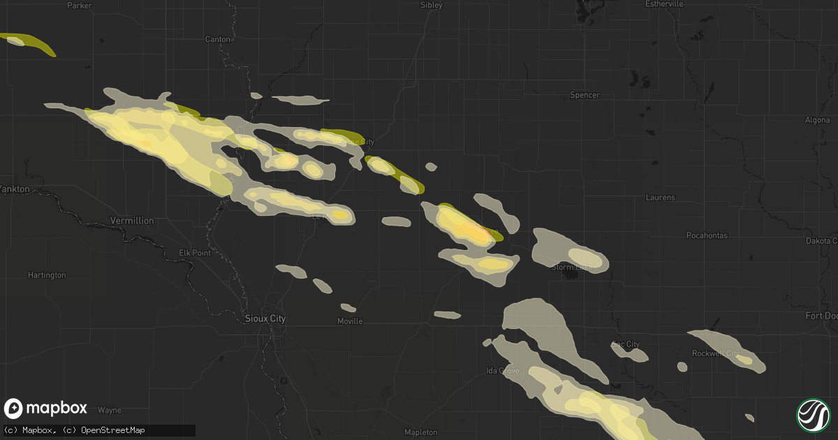 Hail map in Marcus, IA on October 8, 2026