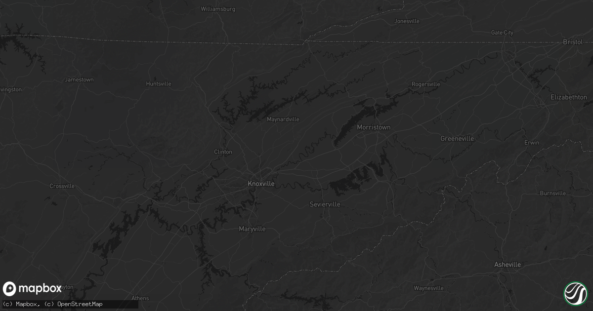 Hail map in Mascot, TN on October 8, 2026