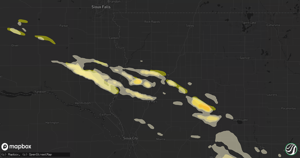 Hail map in Maurice, IA on October 8, 2026