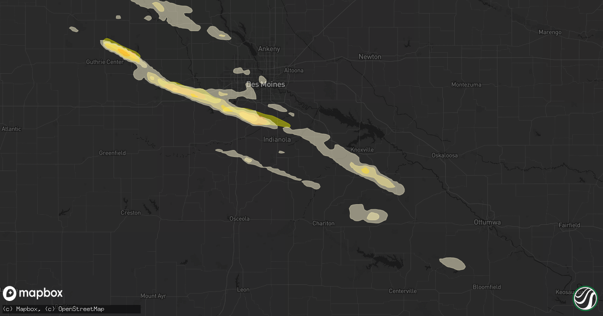 Hail map in Milo, IA on October 8, 2026