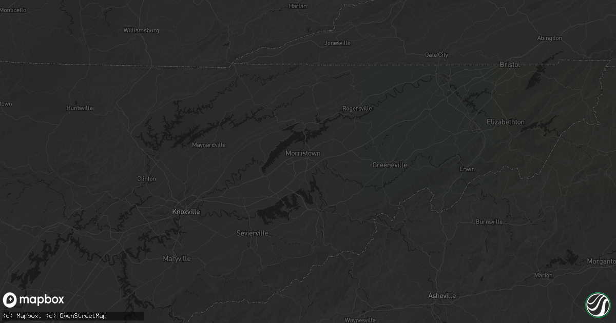 Hail map in Morristown, TN on October 8, 2026