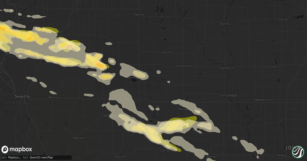 Hail map in Newell, IA on October 8, 2026