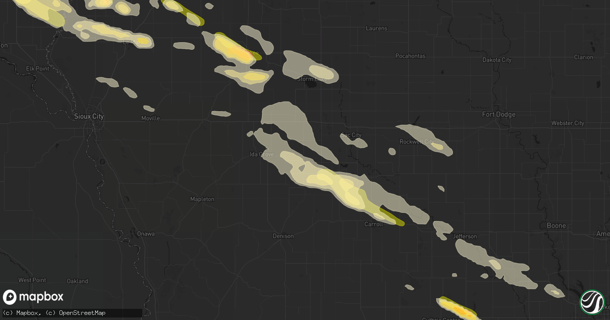 Hail map in Odebolt, IA on October 8, 2026