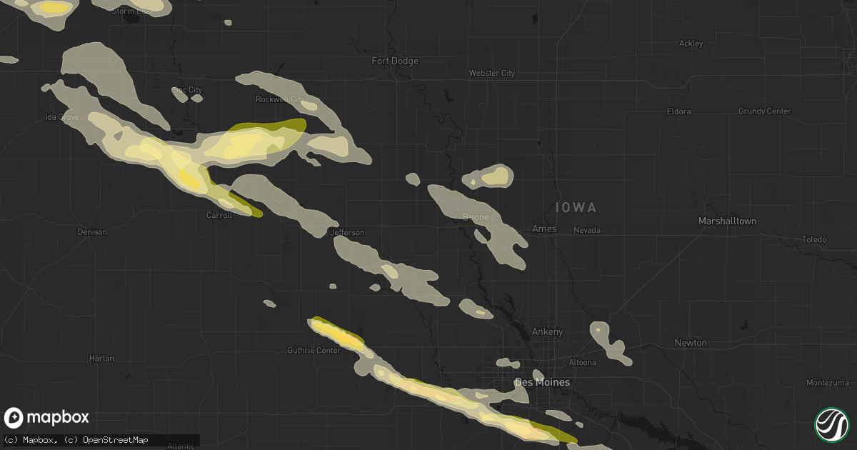 Hail map in Ogden, IA on October 8, 2026