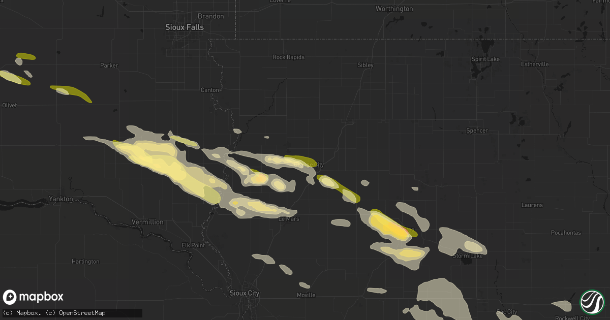 Hail map in Orange City, IA on October 8, 2026