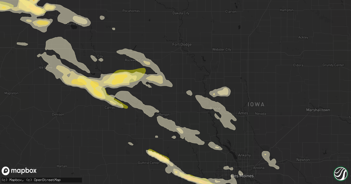 Hail map in Paton, IA on October 8, 2026