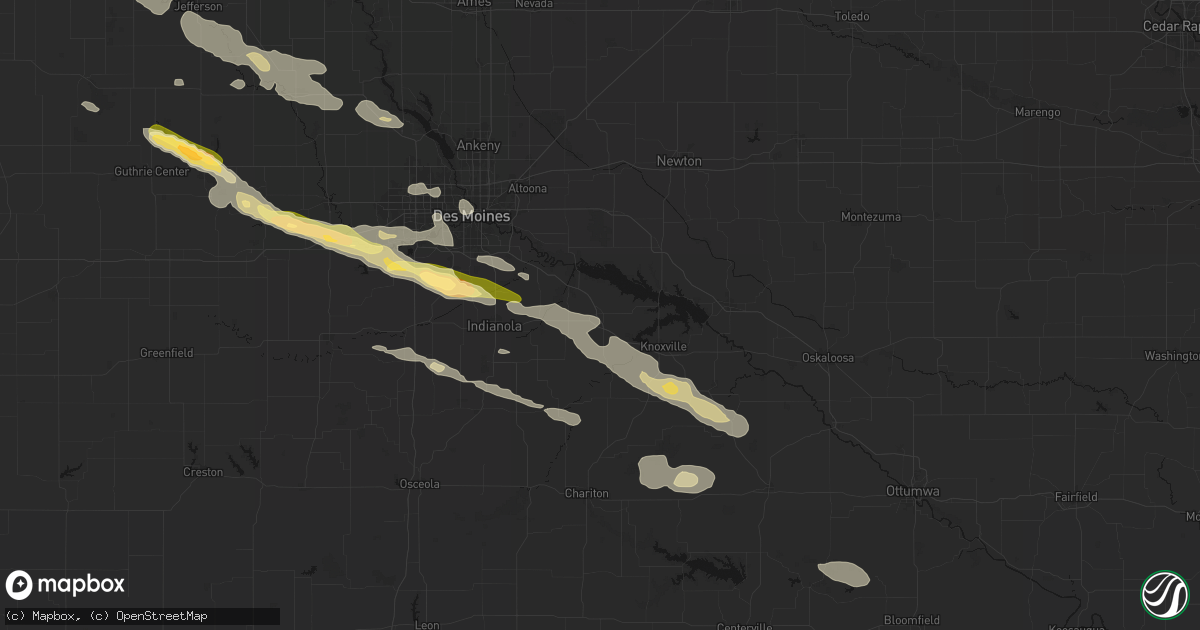 Hail map in Pleasantville, IA on October 8, 2026