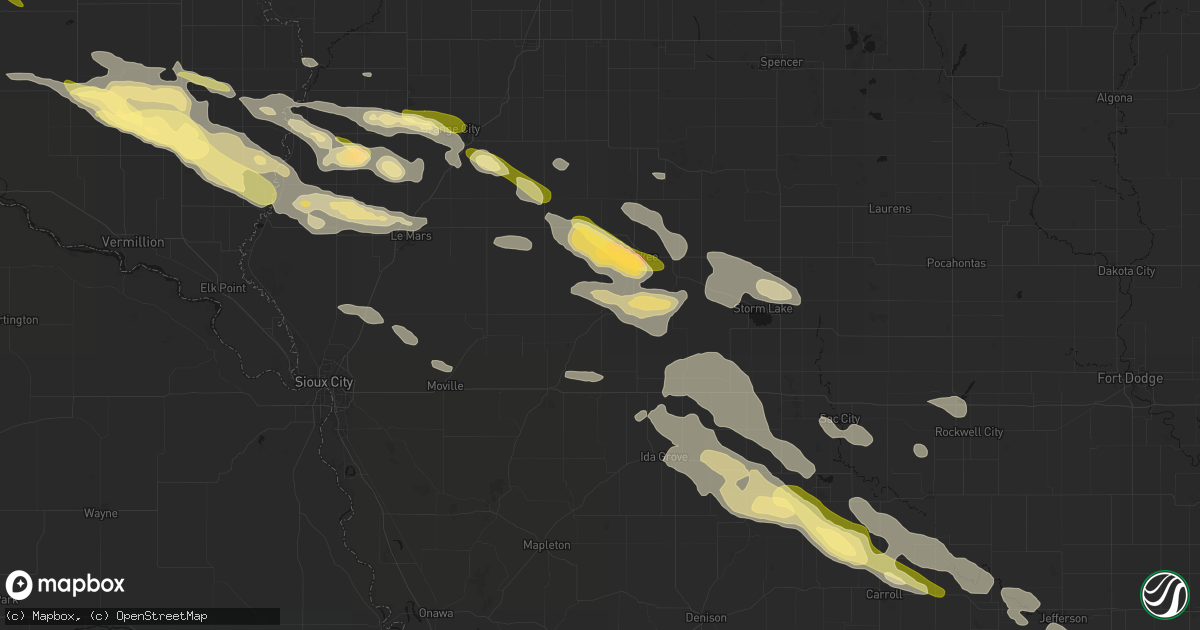 Hail map in Quimby, IA on October 8, 2026