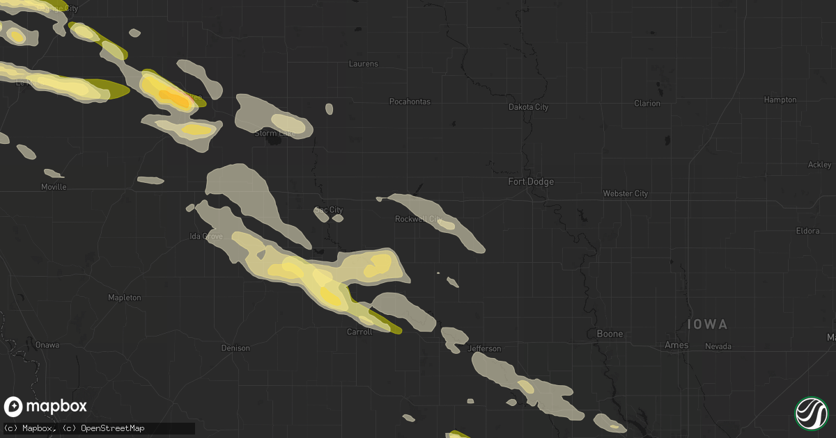 Hail map in Rockwell City, IA on October 8, 2026