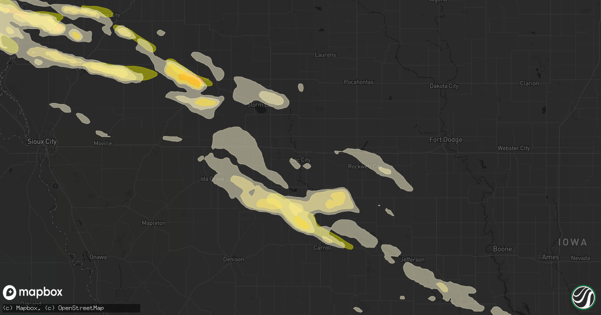 Hail map in Sac City, IA on October 8, 2026
