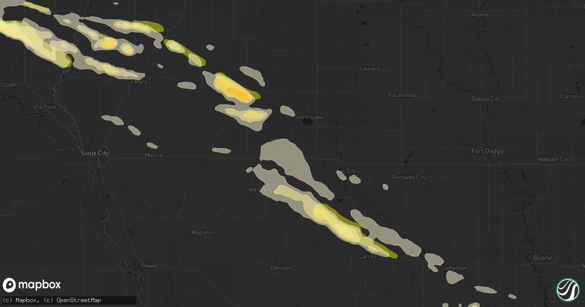 Hail map in Schaller, IA on October 8, 2026