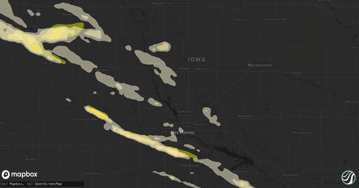 Hail map in Slater, IA on October 8, 2026