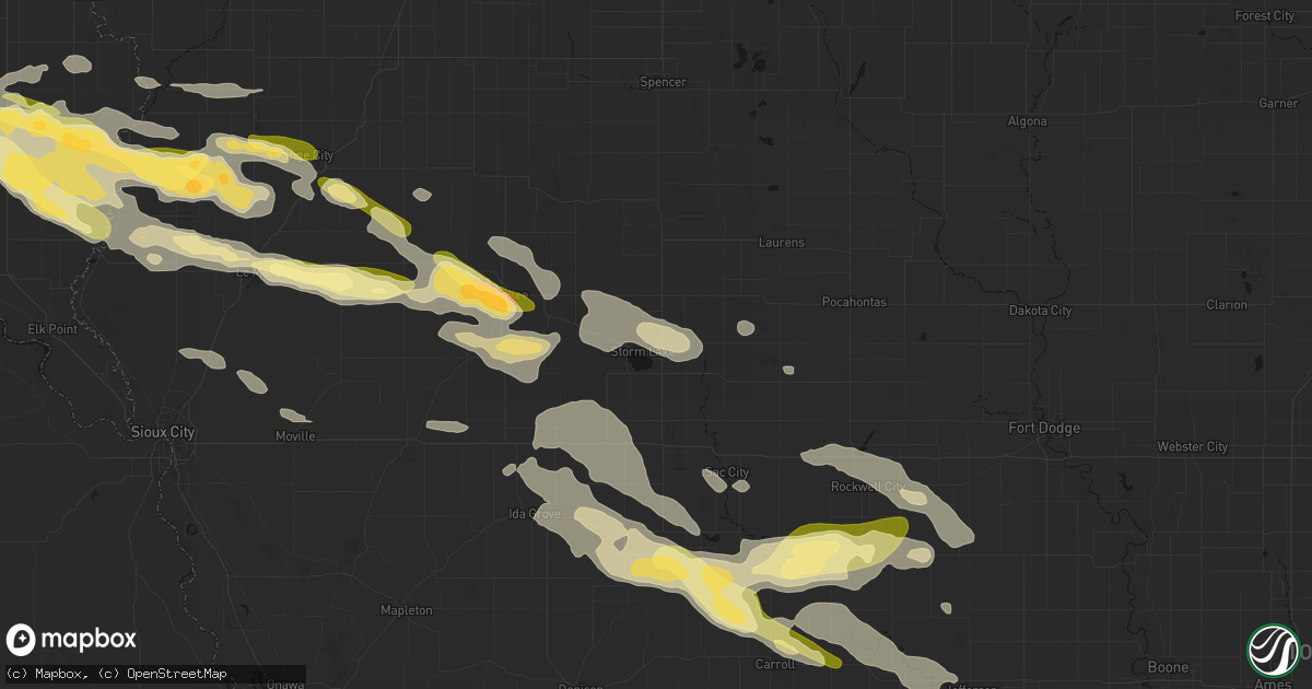 Hail map in Storm Lake, IA on October 8, 2026