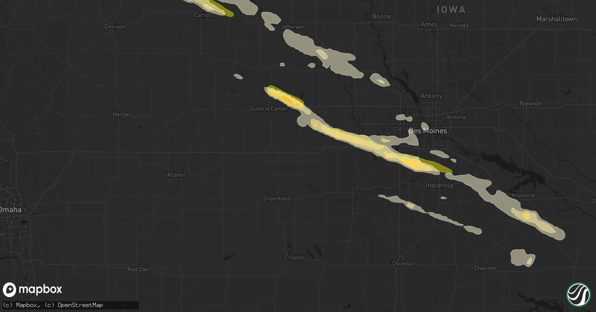 Hail map in Stuart, IA on October 8, 2026