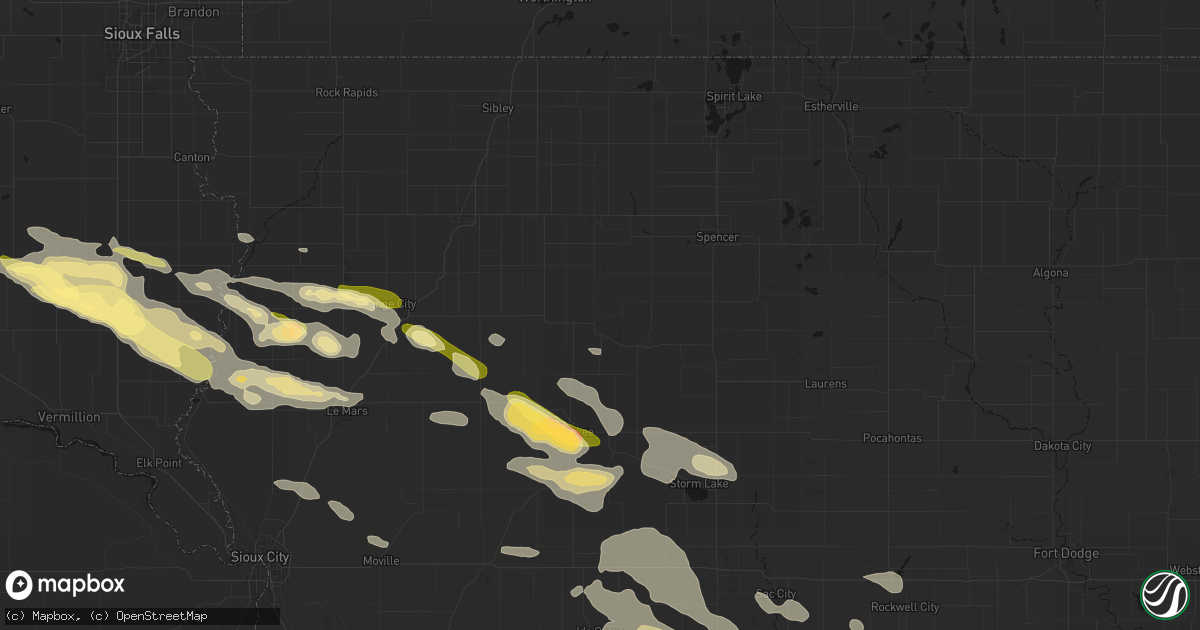 Hail map in Sutherland, IA on October 8, 2026