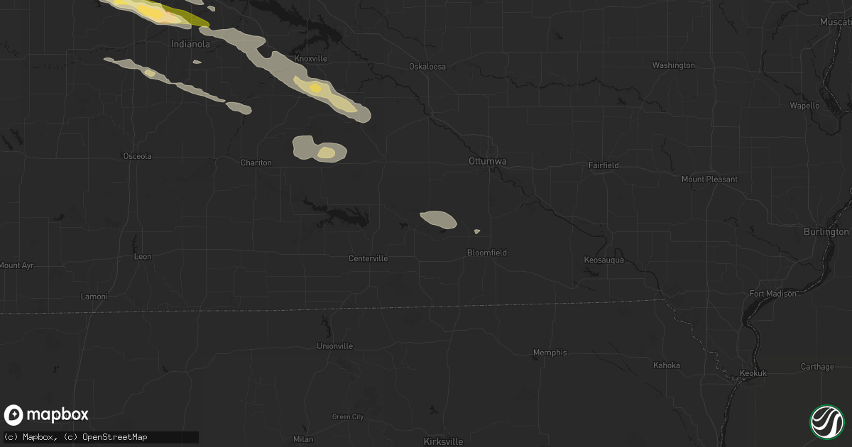Hail map in Unionville, IA on October 8, 2026