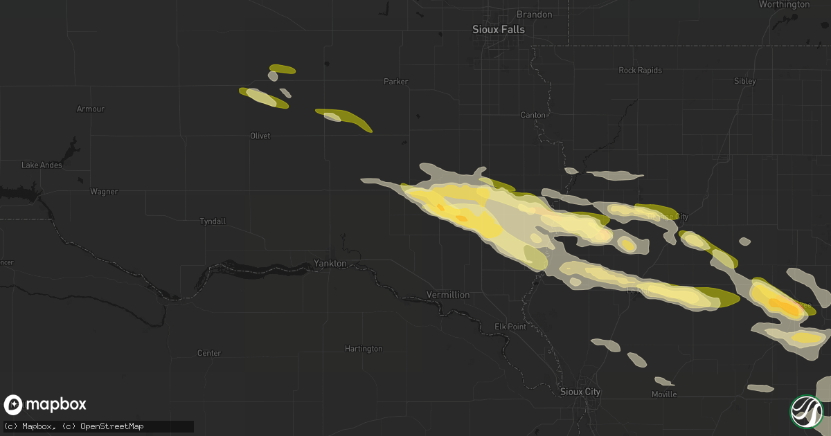 Hail map in Wakonda, SD on October 8, 2026