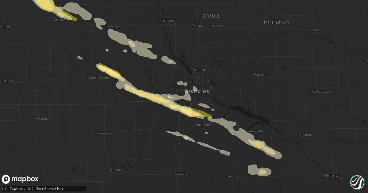Hail map in West Des Moines, IA on October 8, 2026