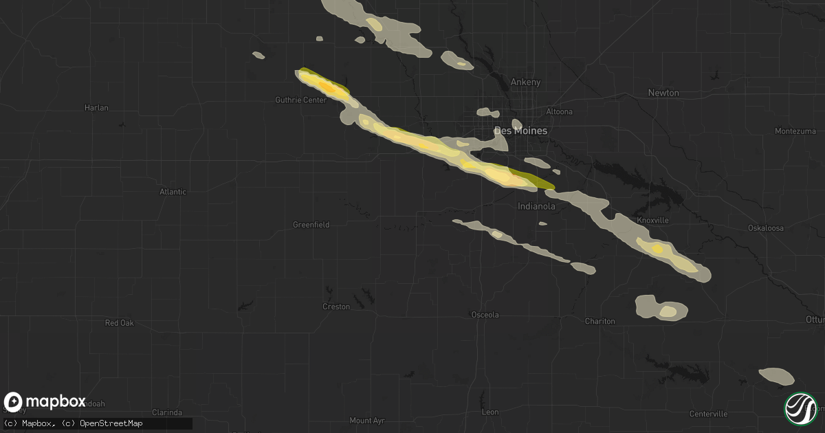 Hail map in Winterset, IA on October 8, 2026