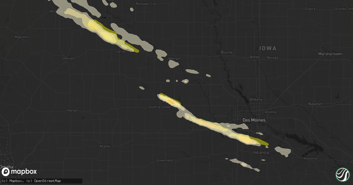 Hail map in Yale, IA on October 8, 2026