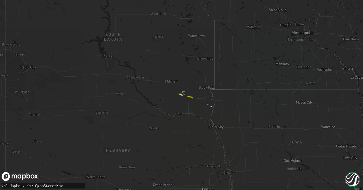 Hail map on October 8, 2026
