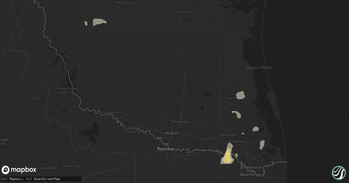 Hail map in Rio Hondo, TX on October 9, 2011