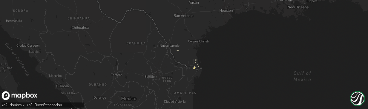 Hail map in Texas on October 9, 2011