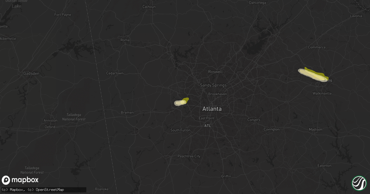 Hail map in Austell, GA on October 9, 2014