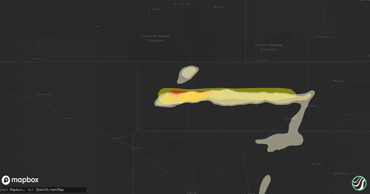 Hail map in Boise City, OK on October 9, 2014