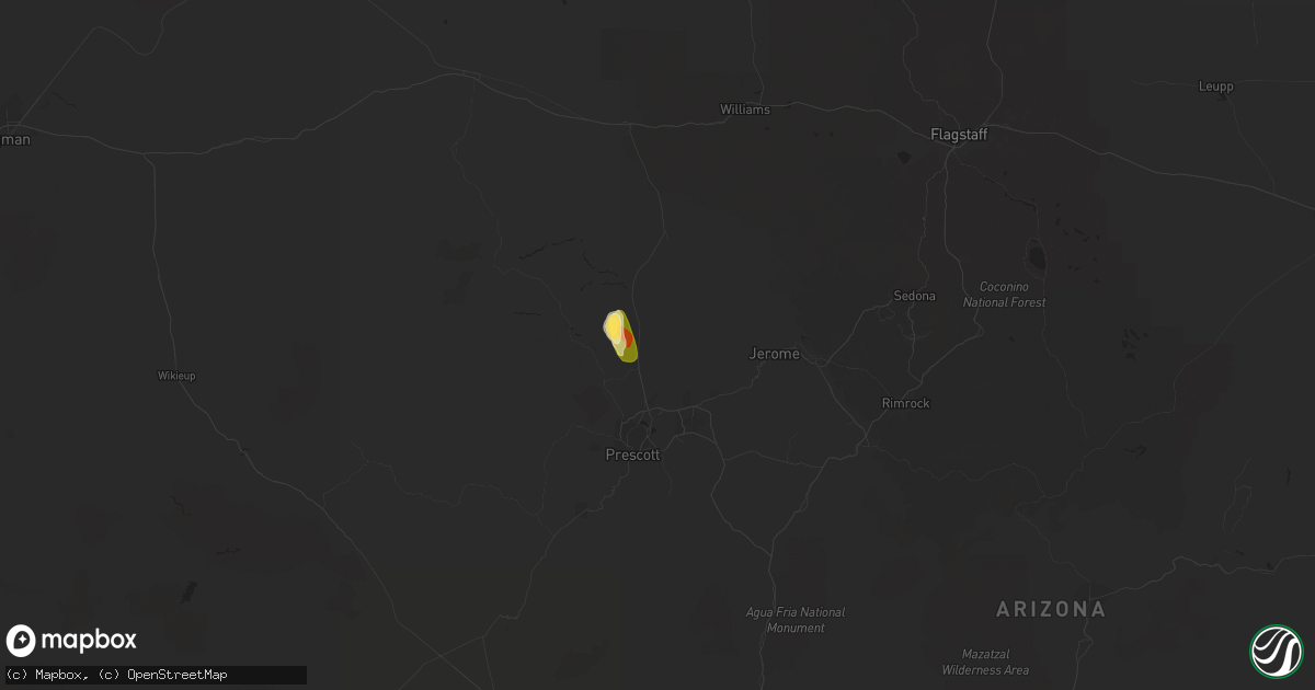Hail map in Chino Valley, AZ on October 9, 2014