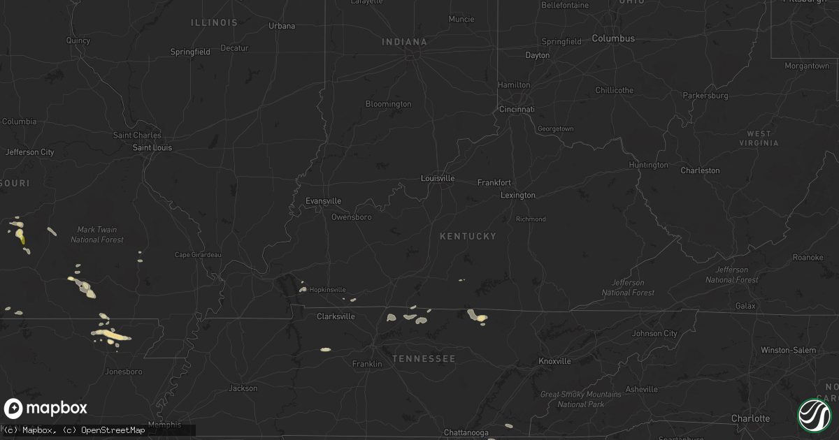 Hail map in Kentucky on October 9, 2014