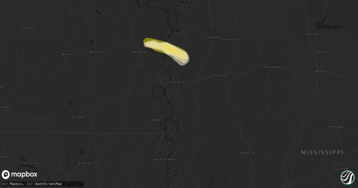 Hail map in Greenville, MS on October 9, 2015