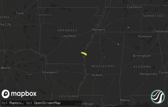 Hail map preview on 10-09-2015